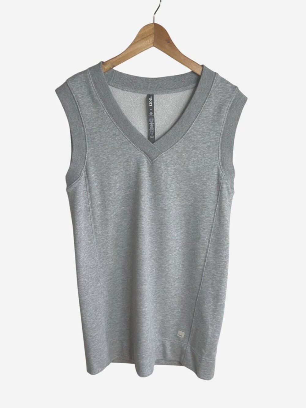 VUORI Sedona Vest Dress Light Heather Gray Stretch French Terry V-Neck Sz XS